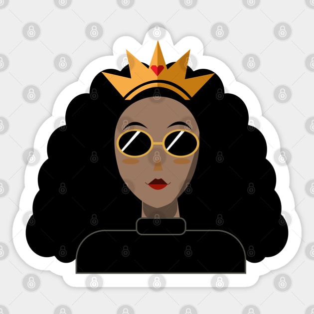 Curly Queen (dark skin version) Sticker by Grise